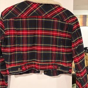 Levi's Red Plaid Bomber Jacket with Sherpa Collar